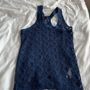 Banana Republic blue knit tank / beach cover